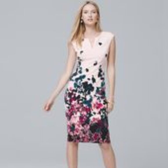 White House Black Market Dresses & Skirts - Pink floral Sheath Dress